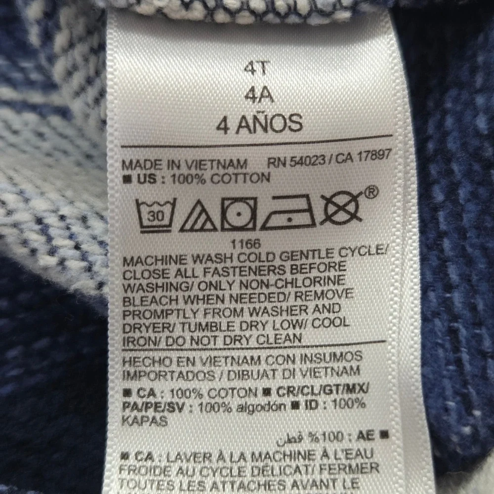 Old Navy Plaid Shacket Kids 4T Blue White Snap Front Shirt‎ Jacket Heavyweight